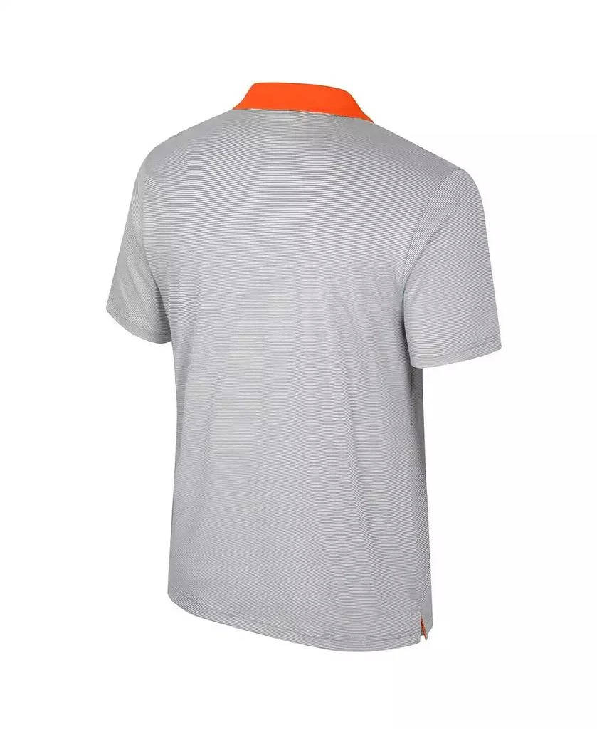 Colosseum Men's Gray Miami Hurricanes Big Tall Tuck Striped Polo 2