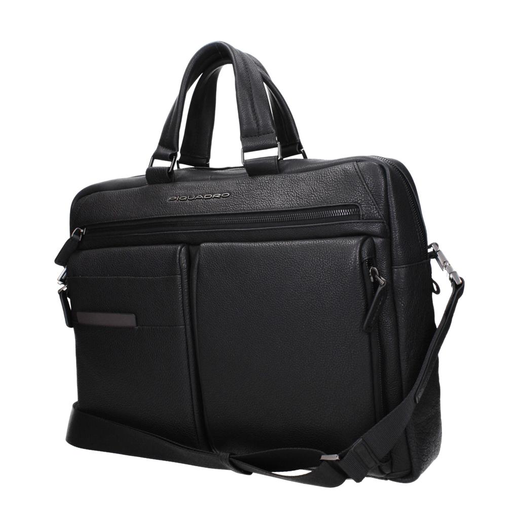 PIQUADRO Piquadro Black Leather Business And Laptop Bags