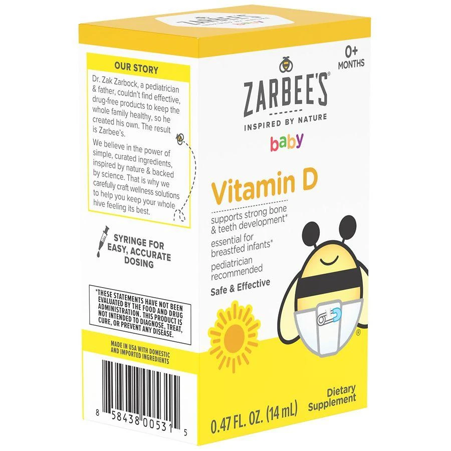 ZarBee's Naturals Baby Vitamin D Supplement Fragrance-Free 5