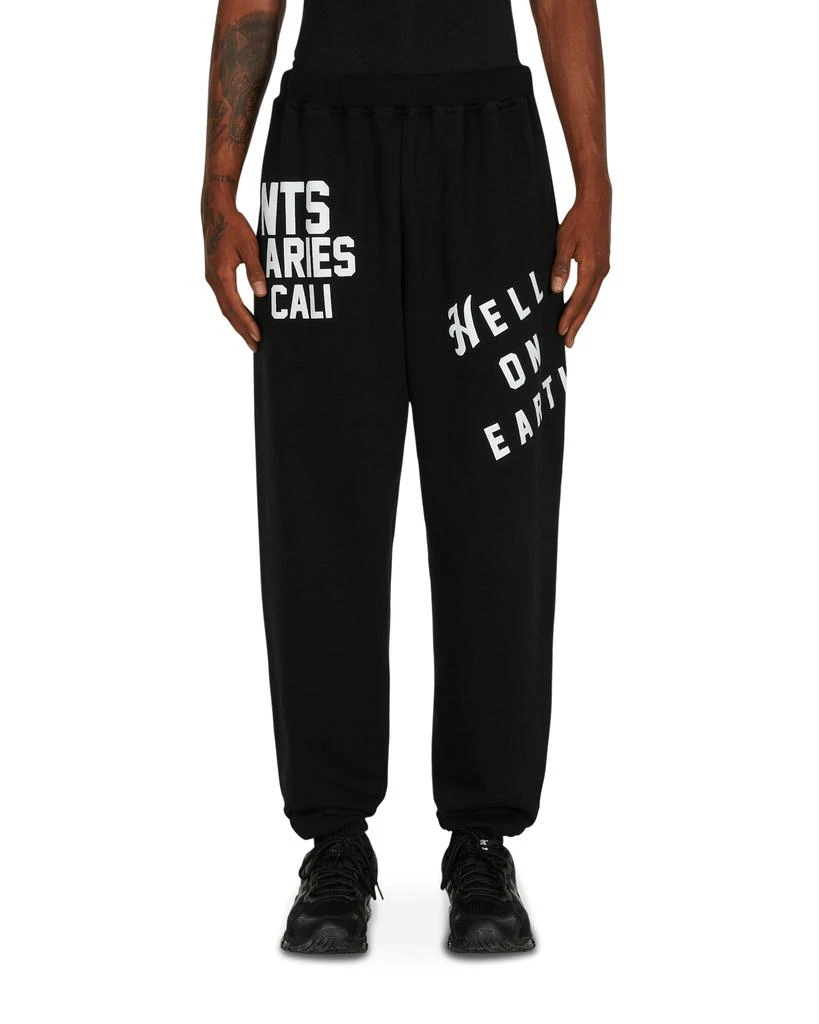 Aries NTS Tutti Pazzi Sweatpants Black 1