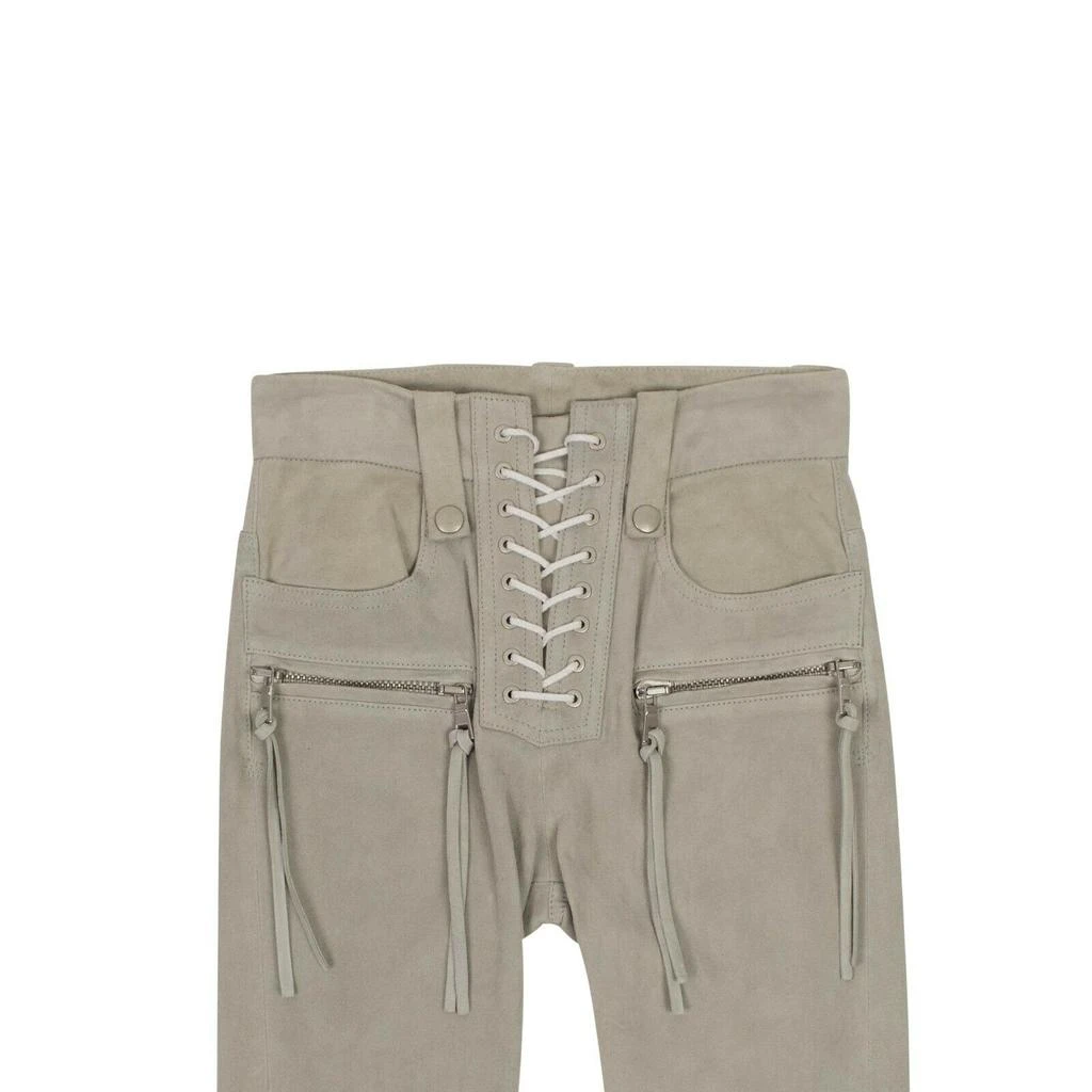 Unravel Project Suede Lace Up Skinny Pants - Gray 3