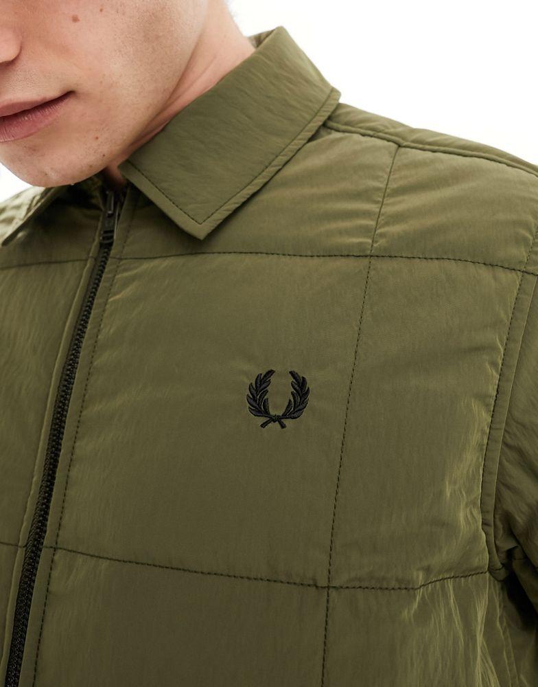 Fred Perry Fred Perry padded zip thru jacket in uniform green