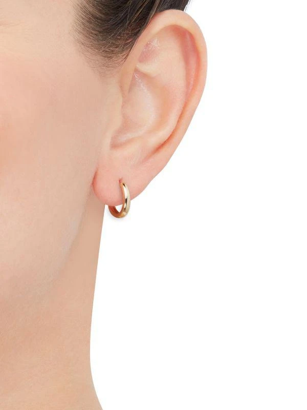 Saks Fifth Avenue 14K Yellow Gold Huggie Earrings 4