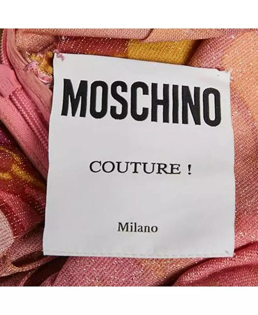 Pre-Owned Moschino Women's Couture Pink Printed Lurex Jersey Sequin Trim Jumpsuit 5