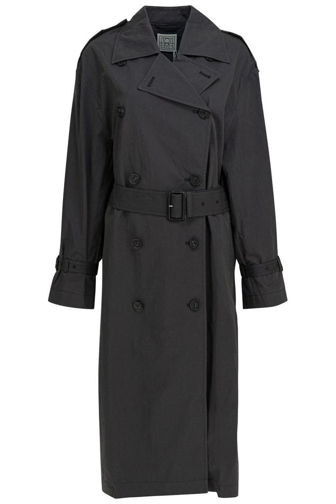 Totême Double-Breasted Black Trench Coat