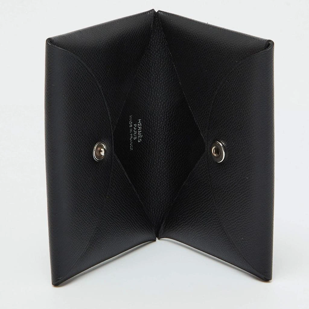 Hermes Hermes Black Madame Leather Calvi Card Holder 2
