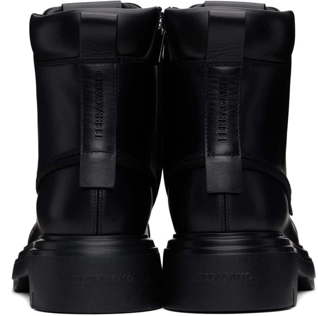 Salvatore Ferragamo Black Maxi-Tongue Combat Boots - Shoes  display picture 1
