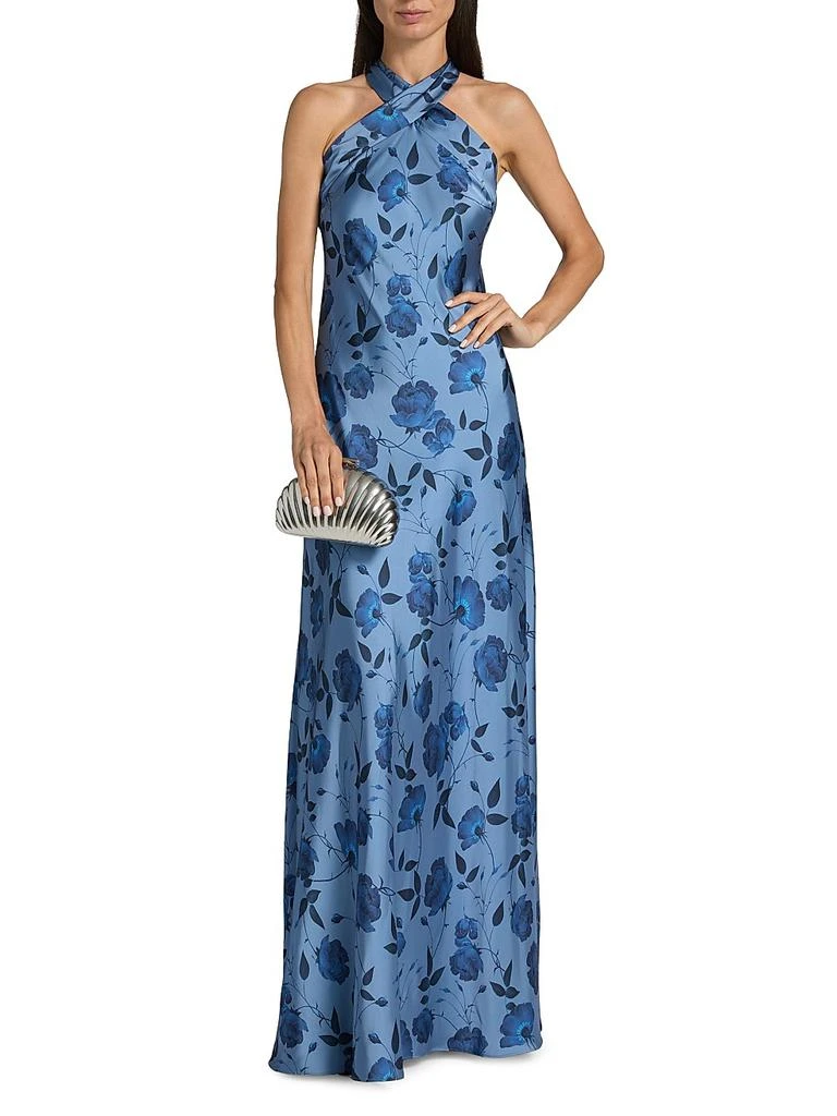 slim fit dress slacks HALTER PINK SILK DRESS – Teresa Helbig main image 0