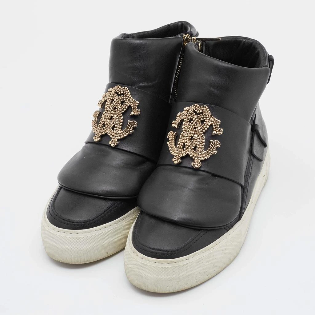 Roberto Cavalli Roberto Cavalli Black Leather High Top Sneakers Size 36 2