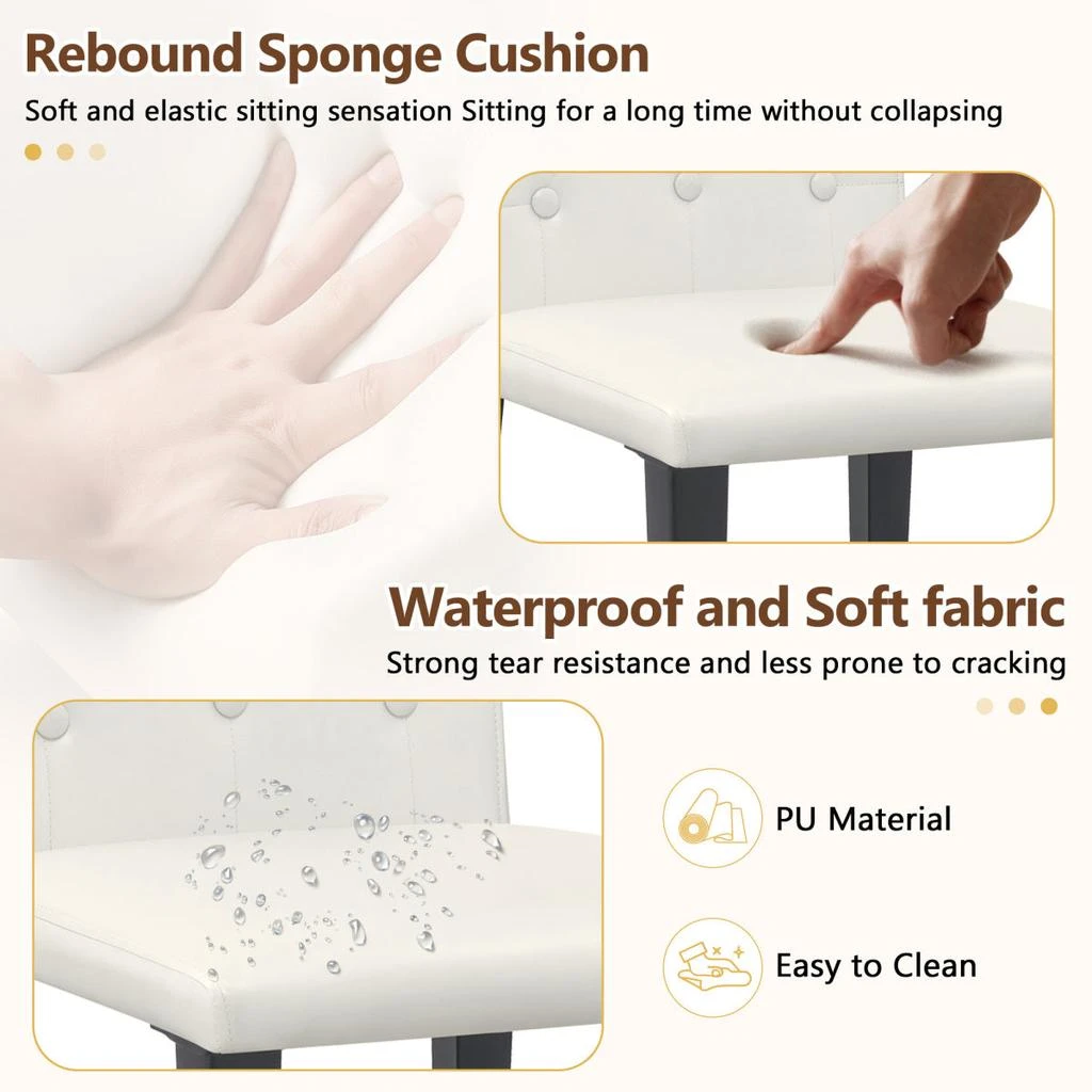 Streamdale Furniture Streamdale Walnut Dining Table (71") with 8 White PU Chairs 6