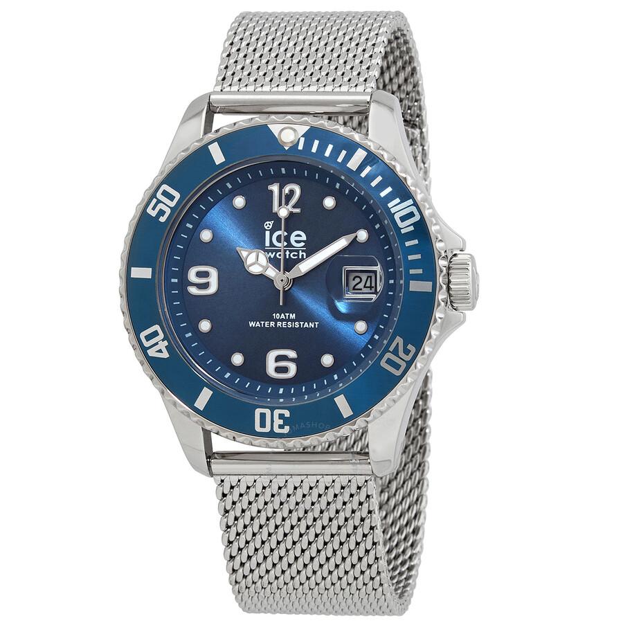 ICE Ice Quartz Blue Dial Stainless Steel Mesh Men's Watch 017667