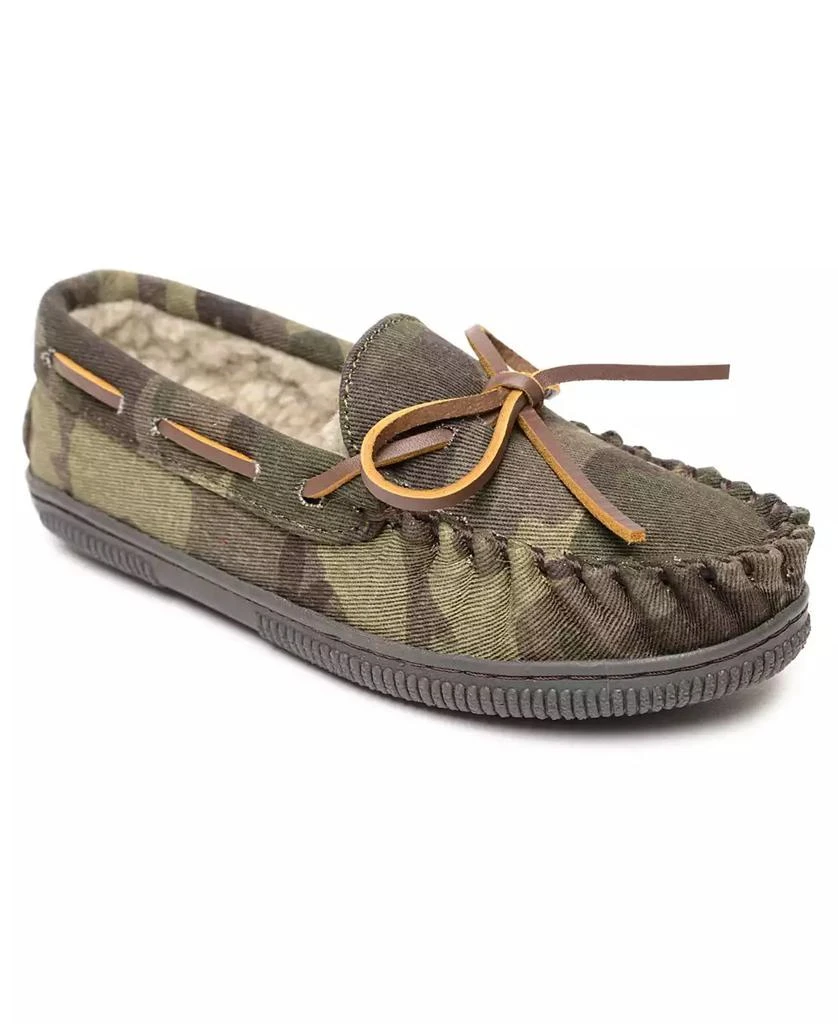 Minnetonka Toddler Boys Pile Lined Hardsole Moccasin Slippers 1