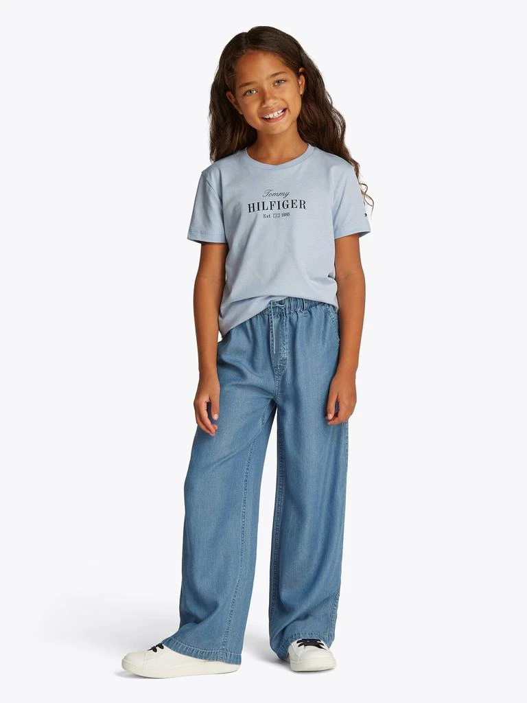 Tommy Hilfiger Tommy Hilfiger Girls Script Logo T-Shirt in Blue 2