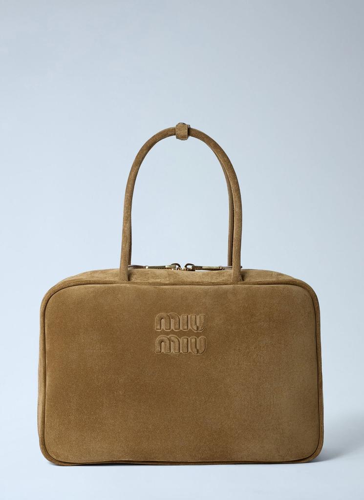 Shop Miu Miu Logo-Embossed Zipped Handbag on Sale at Shop Miu Miu Logo-Embossed Zipped Handbag on Sale at