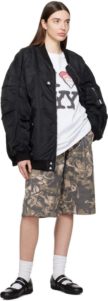 OPEN YY Black Oversized Bomber Jacket 4