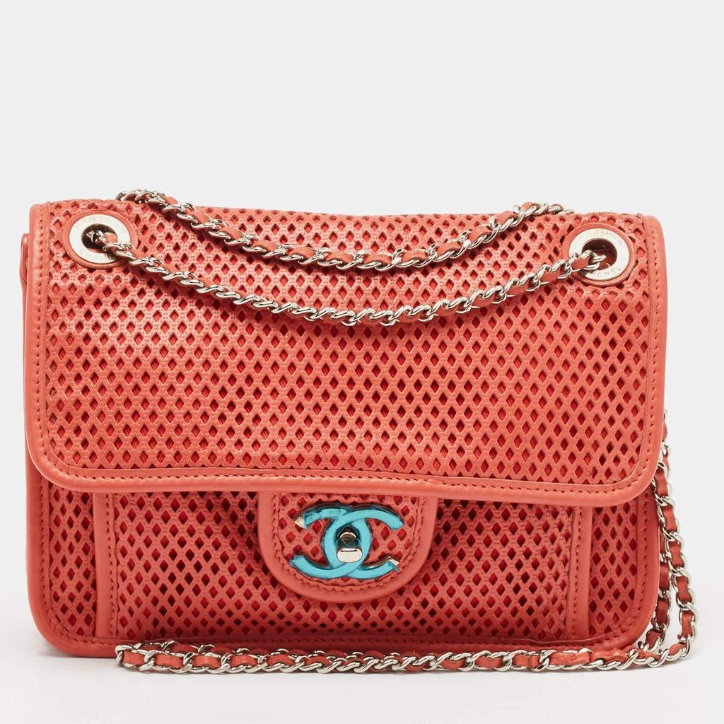 Chanel Chanel Red Perforated Leather Small Up In The Air Flap Bag 1