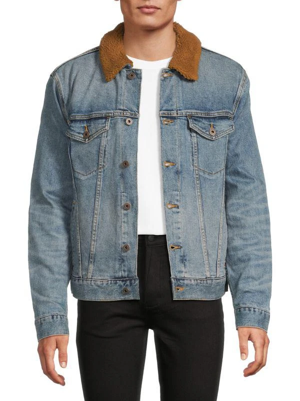 Vince Faux Fur Collar Denim Jacket 1
