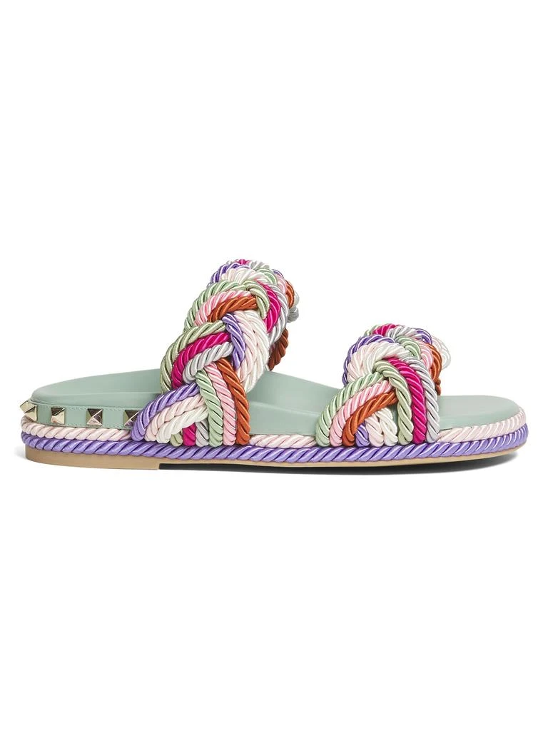 Valentino 30MM Rockstud Rope Platform Slides 1