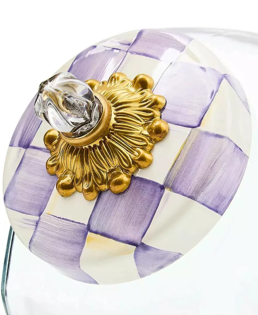 MacKenzie-Childs Violet Check Handmade Cookie Jar 2