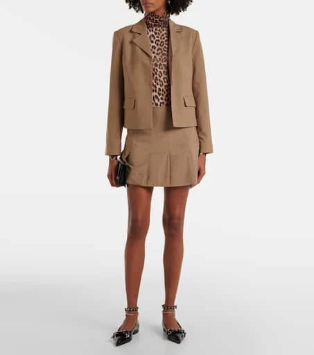 Ganni Leopard-print mesh turtleneck top 2
