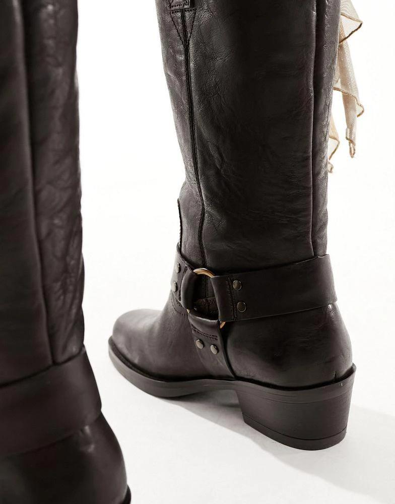 Bronx Bronx Trig-ger western boots with hardware in dark brown 2