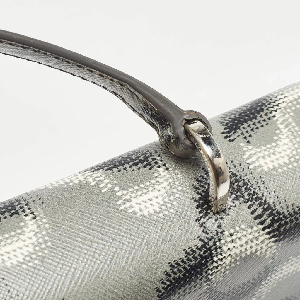 Prada Prada Grey Molecule Print Leather Flap Top Handle Bag 9