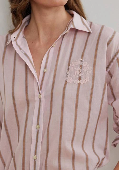 Ralph Lauren Oversize Striped Cotton Broadcloth Shirt 3