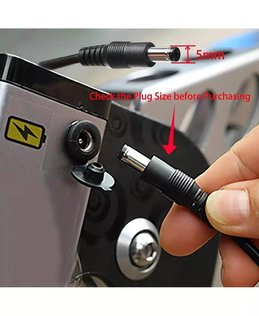 Urbanmax 42V 2A DC Power Adapter for 36V Electric Bike Lithium Battery, 5.5mm/2.1mm/2.5mm Connector 5