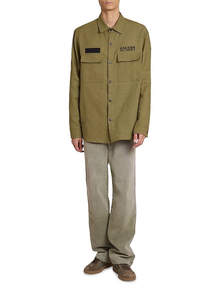 Balmain Logo Canvas Overshirt 2