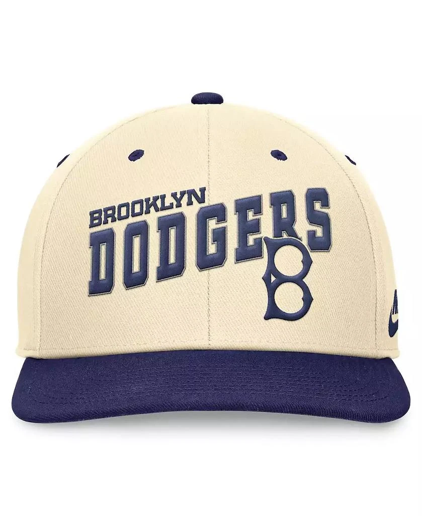 NIKE Men's Cream/Royal Brooklyn Dodgers Rewind Cooperstown Collection Performance Snapback Hat 3