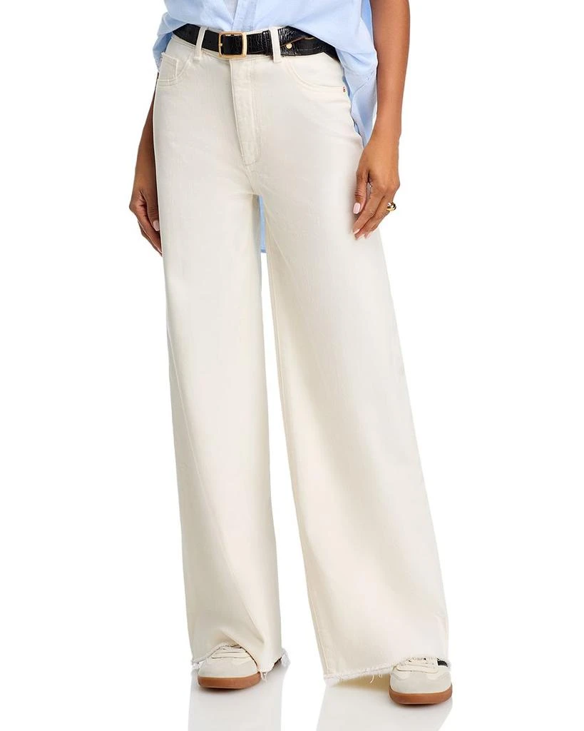 DL1961 Hepburn High Rise Wide Leg Jeans in Eggshell 1