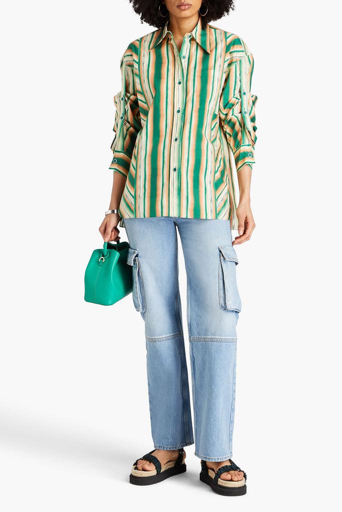 3.1 Phillip Lim Ruched striped cotton-poplin shirt