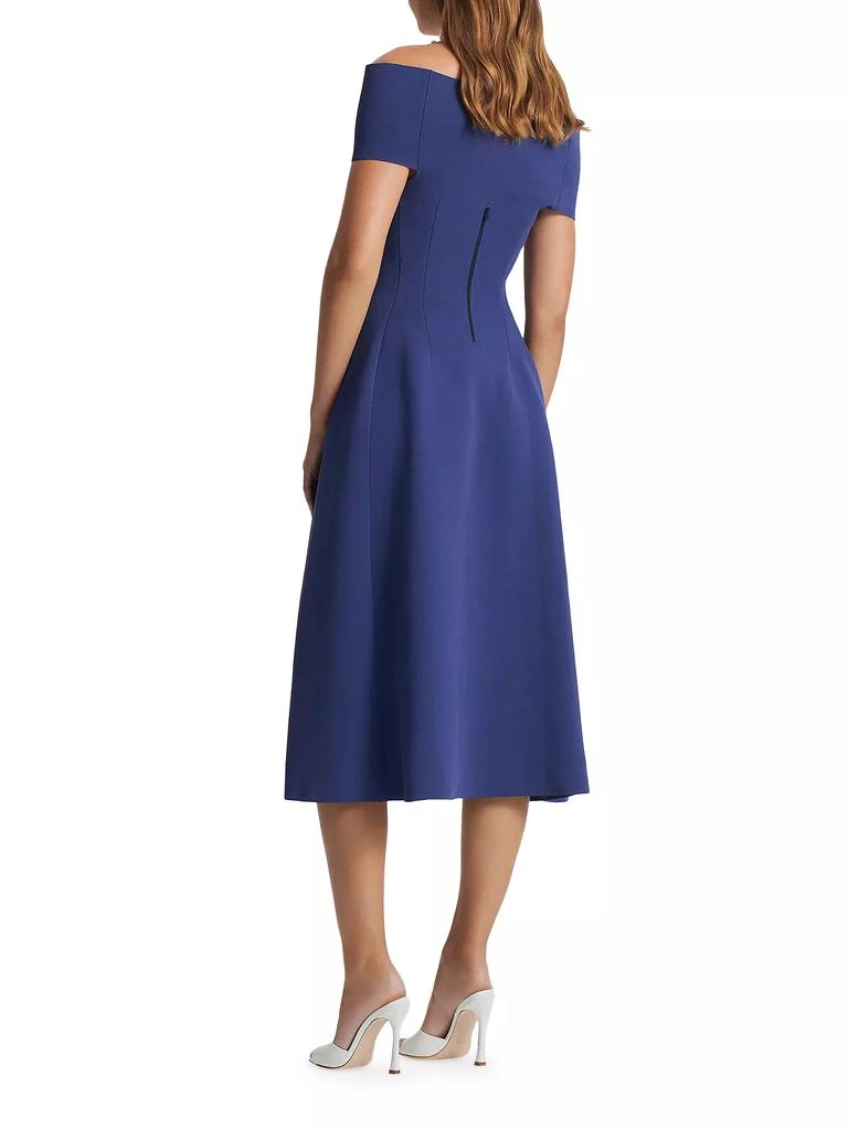 Scanlan Theodore Off-The-Shoulder Crepe Knit Midi Dress 5