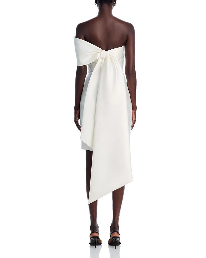 Amsale One Shoulder Bow Back Dress 4