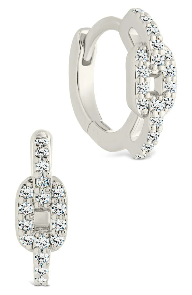 Sterling Forever Deborah Cubic Zirconia Buckle Huggie Hoop Earrings