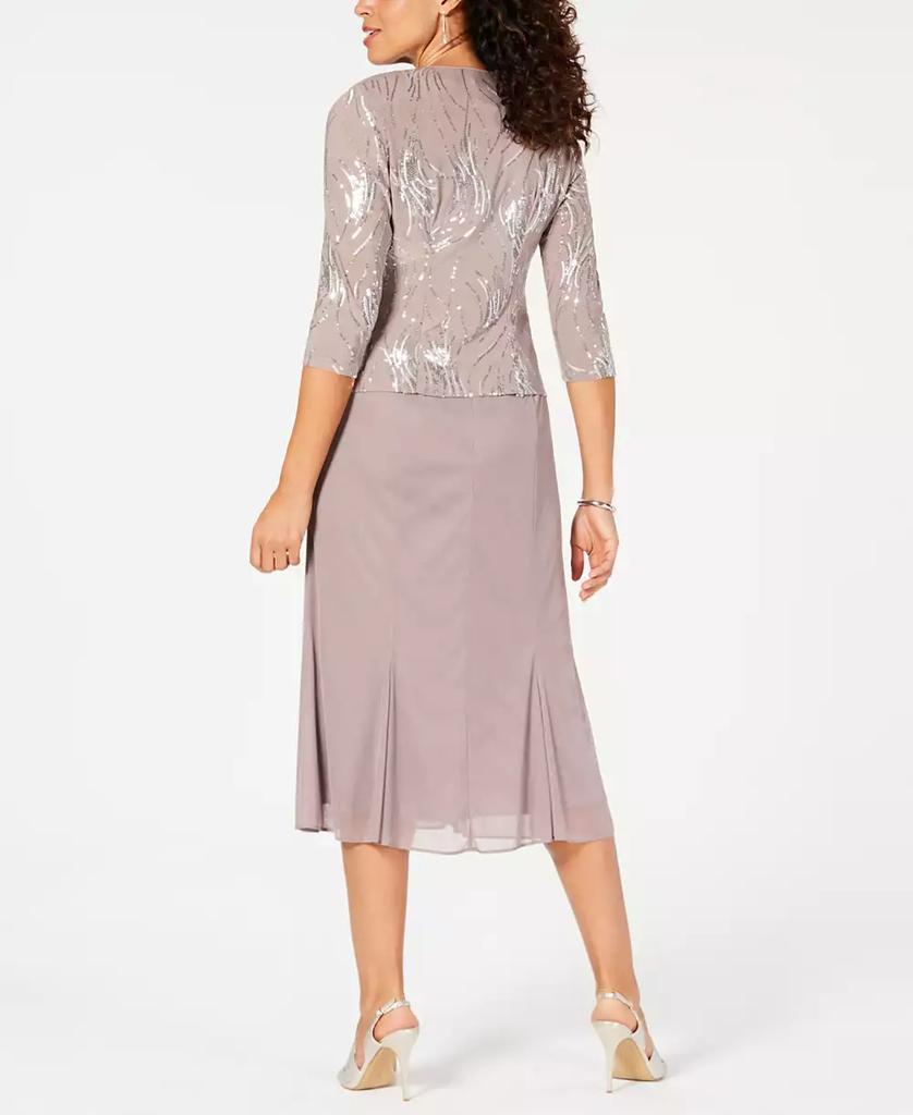 Alex Evenings Petite Sequined A-Line Midi Dress and Jacket