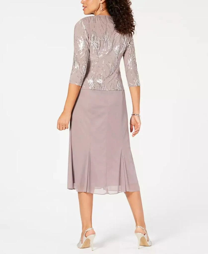 Alex Evenings Petite Sequined A-Line Midi Dress and Jacket 2