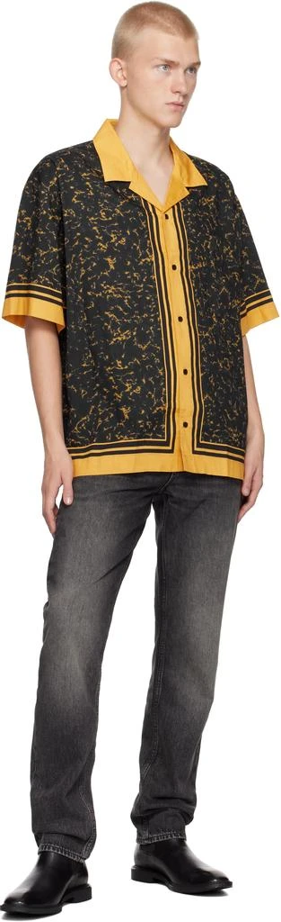 Hugo Boss Yellow & Black Oversize-Fit Shirt 4