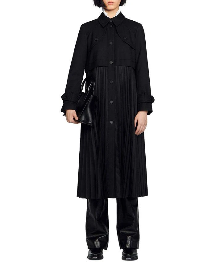 Sandro Samy Pleated Trench Coat 2