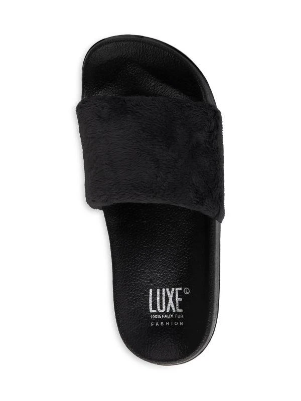 Luxe Faux Fur Faux Sheepskin Fur Slides 3