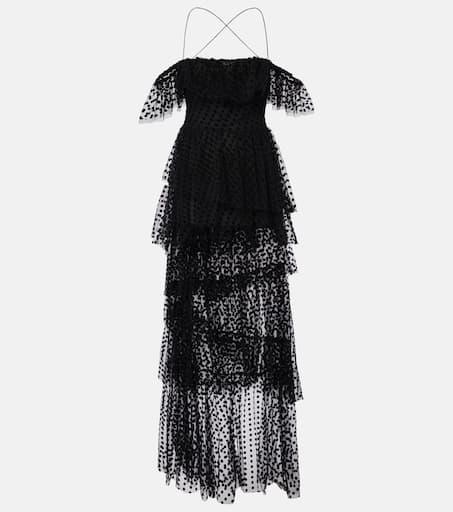 Alexandra Miro Carmen tiered tulle maxi dress