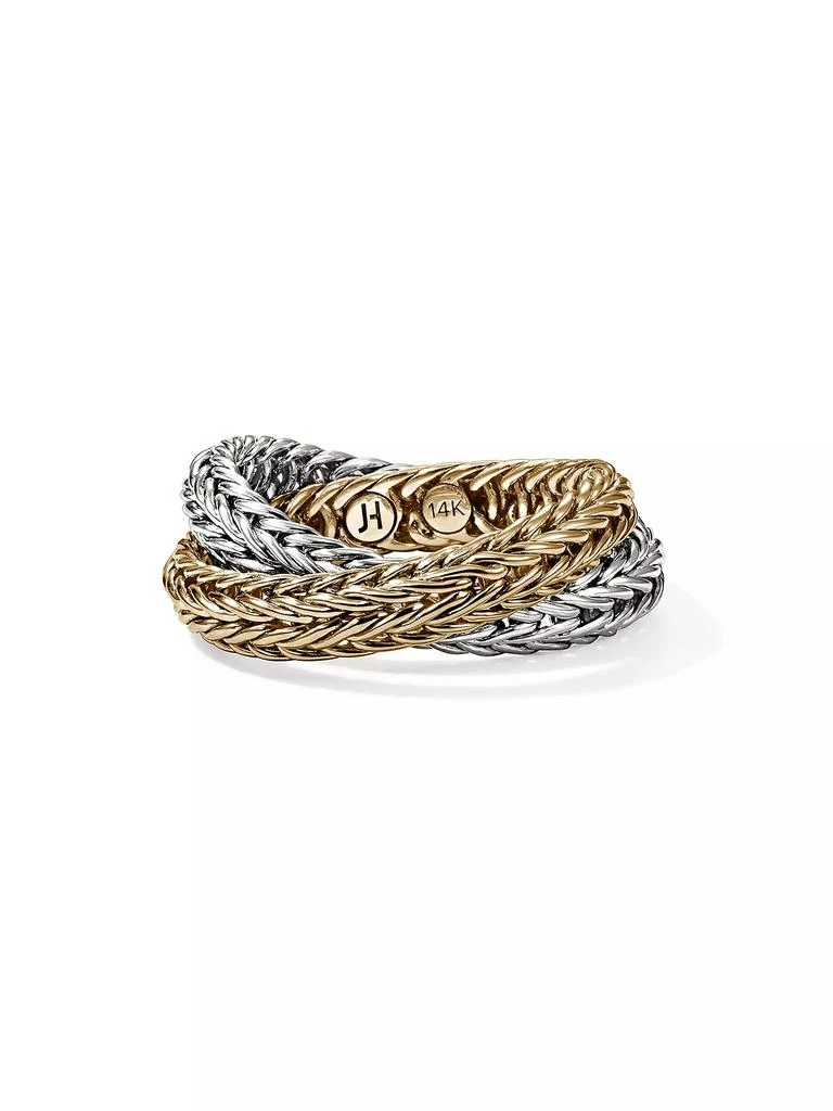 John Hardy Kami 14K Yellow Gold & Sterling Silver Crossover Ring 1