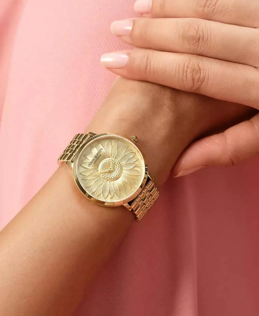 Olivia Burton Women's Sunflower Gold Tone Stainless Steel Bracelet Watch 7
