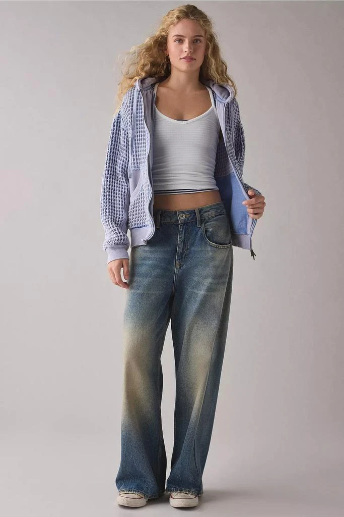 BDG BDG Field Day Waffle Knit Zip-Up Hoodie Sweatshirt 3