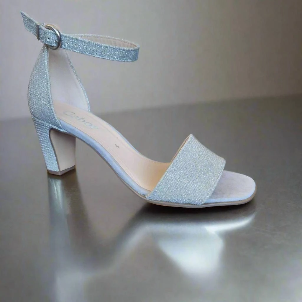 Gabor Women's Strappy Heeled Sandal In Silver Metallic 1