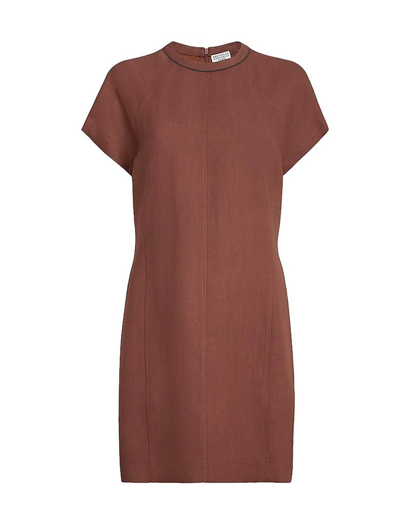 Brunello Cucinelli Viscose and Linen Fluid Twill T-Shirt Dress