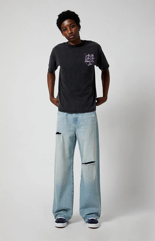 PacSun Blake Extreme Baggy Jeans Ripped Light Indigo 2