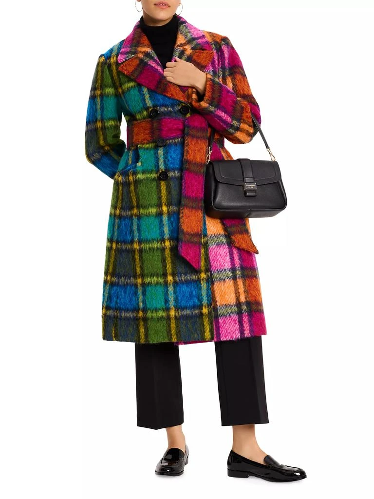 Kate Spade Mainline Grand Plaid Wool Double-Breasted Coat 2
