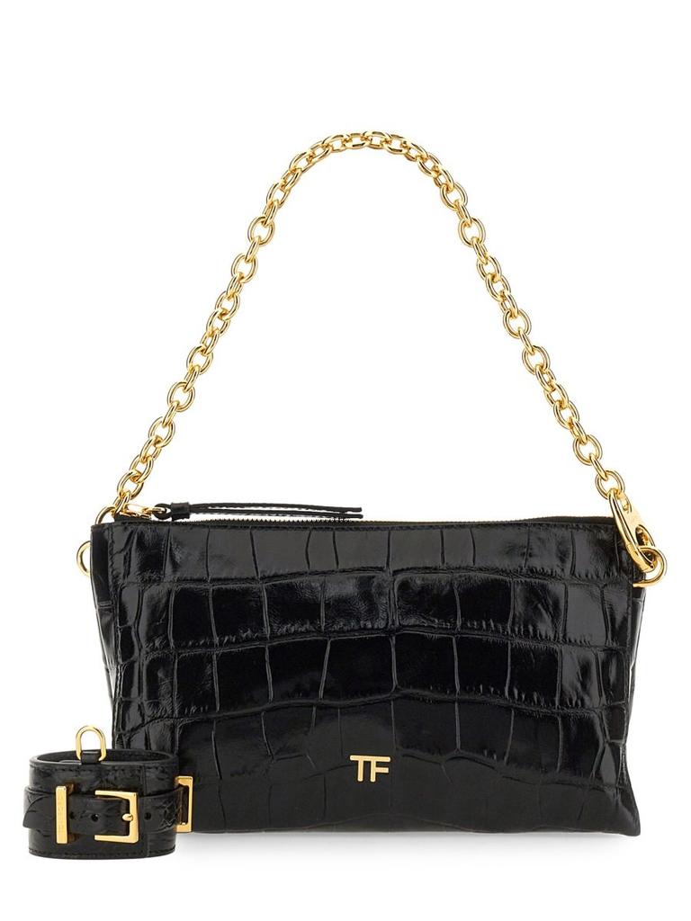 Tom Ford Tom Ford Logo Stamp Zipped Clutch Bag - Handbags