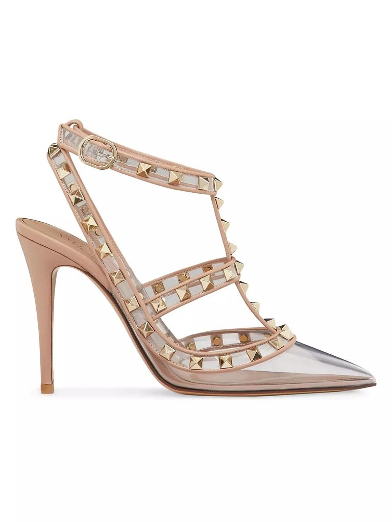 Valentino Rockstud Pumps with Straps in Transparent Polymer 100MM 1
